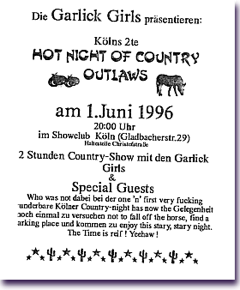 Hot Night of Country Outlaws Flyer